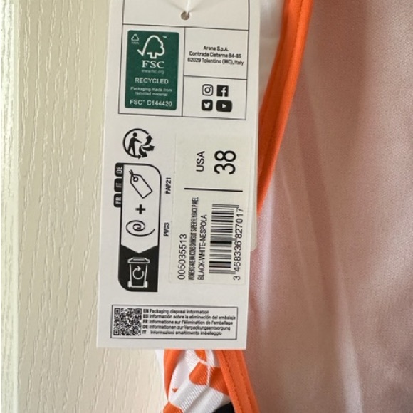 ARENA Performance Icons Panel Women's Swimsuit Super FlT Back 38 NWT - Picture 5 of 7